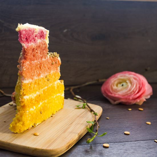 Layered coconut ombre cake - Recipe photo by Caroline_Vass