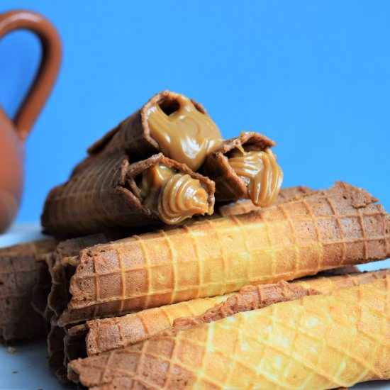 Crisp waffles with a filling - Recipe photo by exploredough