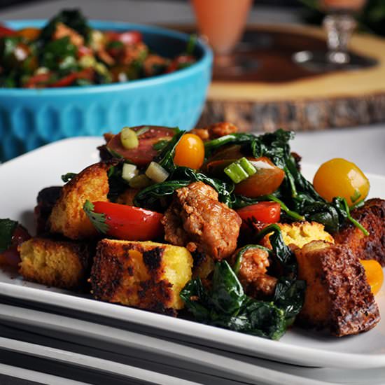 Cornbread Salad with Sausage - Recipe photo by A Little and A Lot