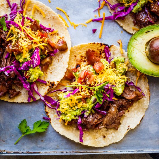 Pot Roast Guacamole Taco - Recipe photo by MunchkinTime