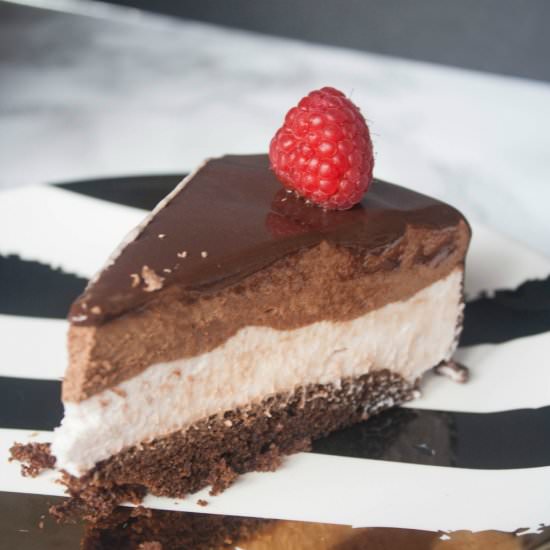 Raspberry Chocolate Mousse Cake - Recipe photo by asavoryfeast