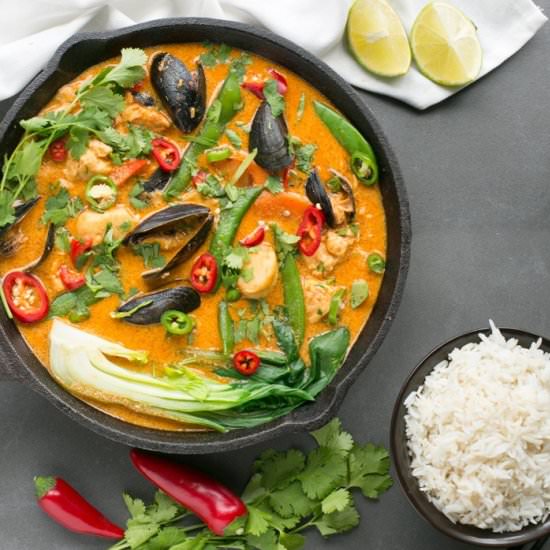 Thai Fish Red Curry - Recipe photo by The petite cook