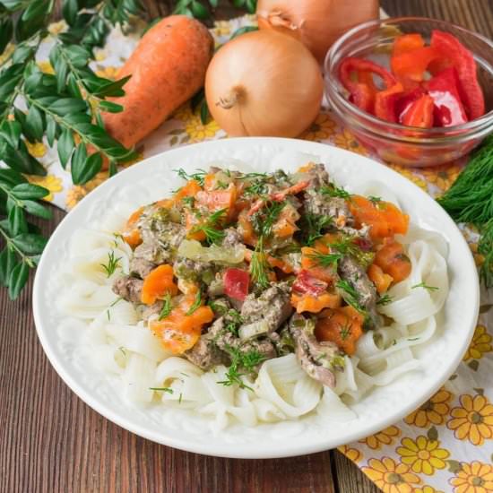 Chicken Liver with Vegetables - Recipe photo by niftyrecipe