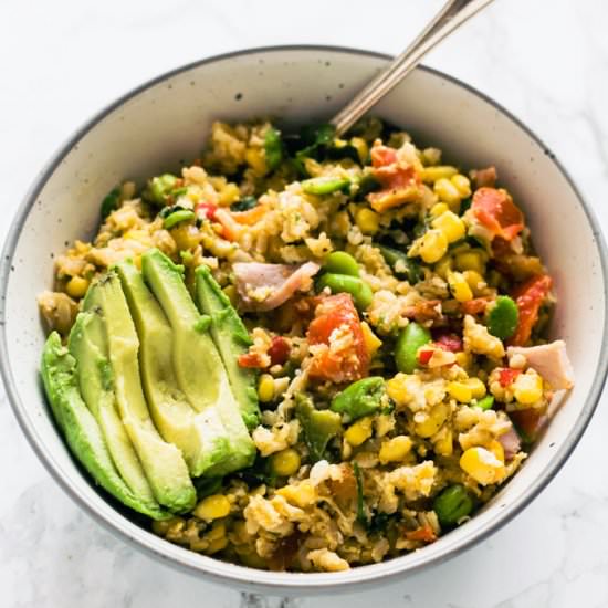 Rainbow Veg Egg-Fried Rice - Recipe photo by addsomeveg