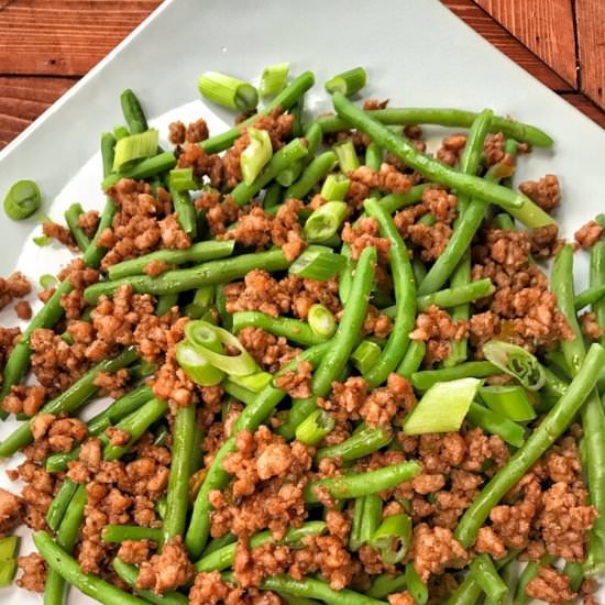 Green Beans with Char Siu Pork - Recipe photo by The Tipsy Housewife