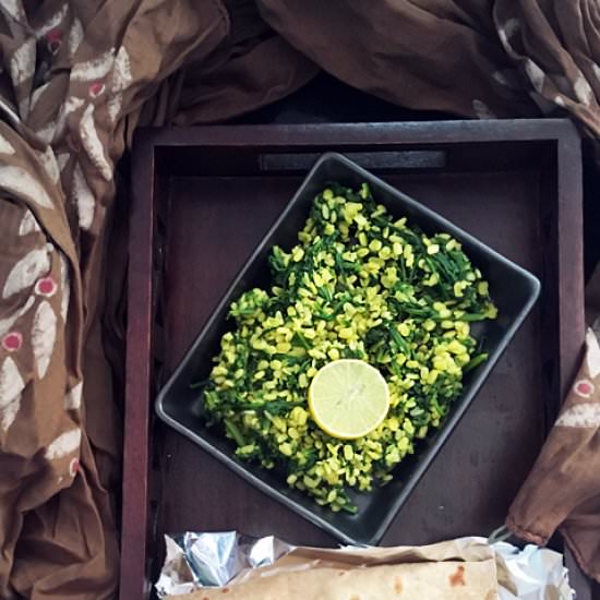 Sautéed Spinach Moong Dal - Recipe photo by steamingpot