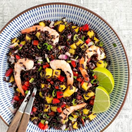 Black Rice Shrimp & Mango Salad - Recipe photo by The petite cook