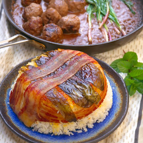 Rice with crispy ramp and bacon - Recipe photo by Shamshiri cAfe
