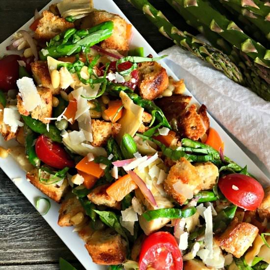Spring Panzanella Salad - Recipe photo by agoudalife