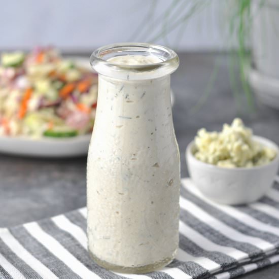 Creamy Chive Blue Cheese Dressing - Recipe photo by Peace Love and Low Carb