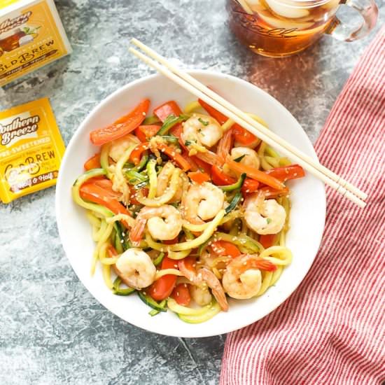 Garlic Shrimp with Zucchini Noodles - Recipe photo by Seasonal Cravings