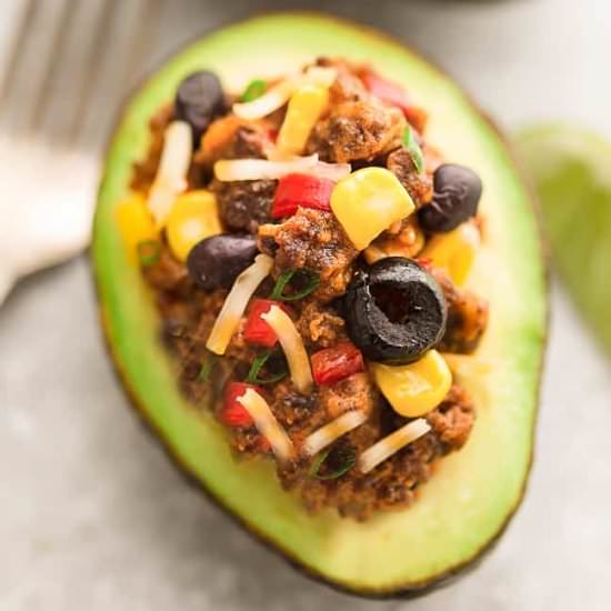 Enchilada Stuffed Avocado Cups - Recipe photo by LifemadeSweeter
