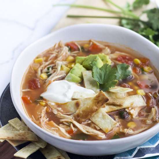 Slow Cooker Chicken Tortilla Soup - Recipe photo by Healthy Little Foodies