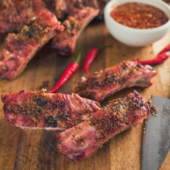 thai ribs with spicy dipping sauce - Recipe photo by glebekitchen