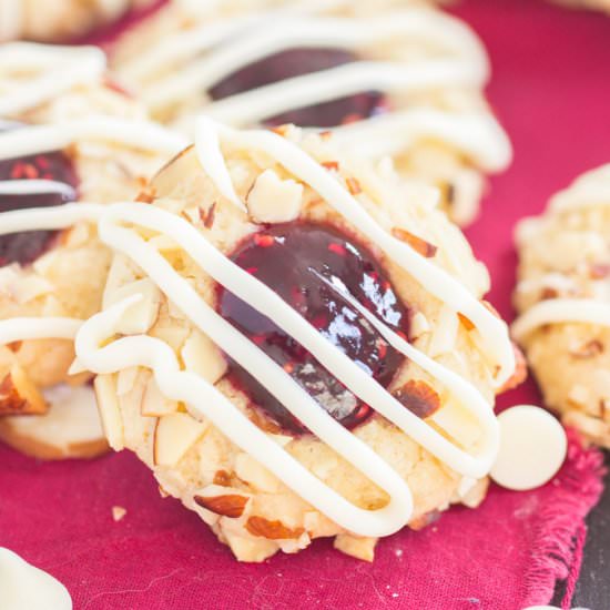 Raspberry Almond Thumbprints - Recipe photo by thegoldlininggirl