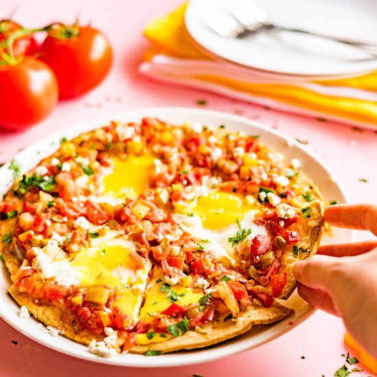 Shakshuka Pizza - Recipe photo by aducksoven