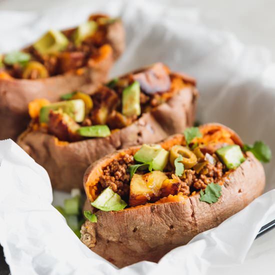 Cuban-Style Stuffed Sweet Potatoes - Recipe photo by asassyspoon