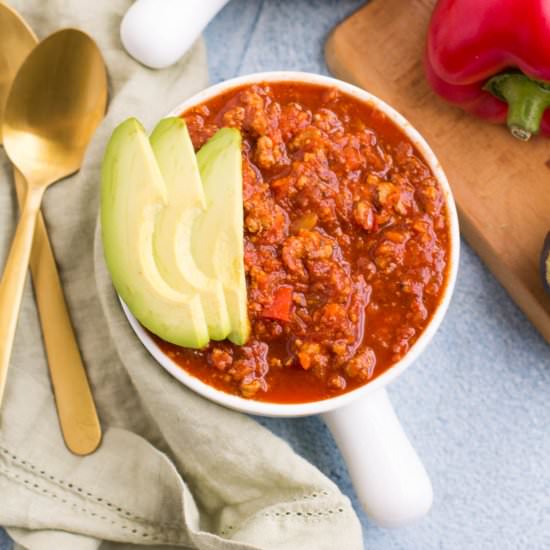 Paleo Turkey Chili - Recipe photo by thecleaneatingcouple