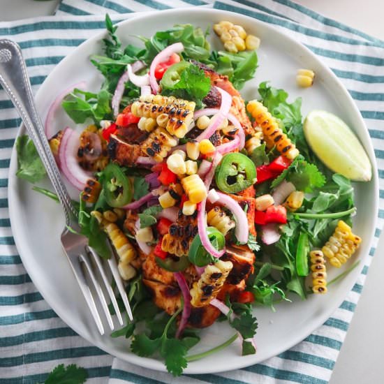 Chicken with Charred Corn Salsa - Recipe photo by tippsinthekitch