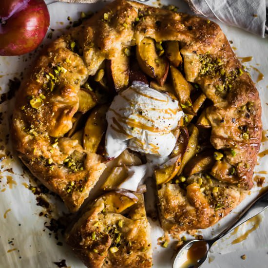 nectarine pistachio galette - Recipe photo by My Digital Kitchen