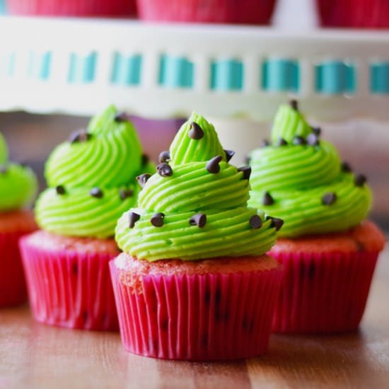 Watermelon Cupcakes - Recipe photo by AWickedWhisk