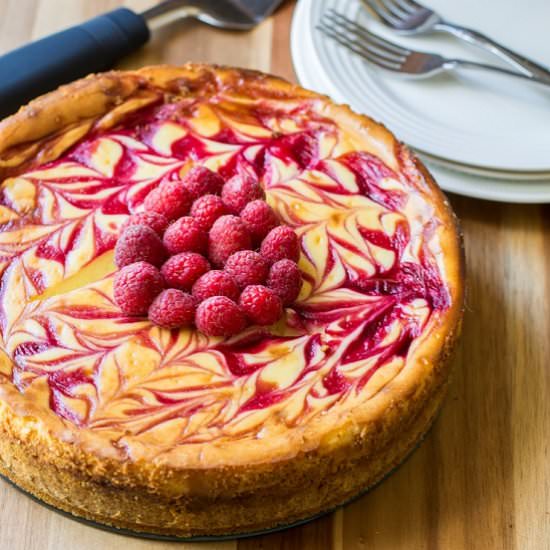 White Chocolate Raspberry Cheesecak - Recipe photo by AWickedWhisk
