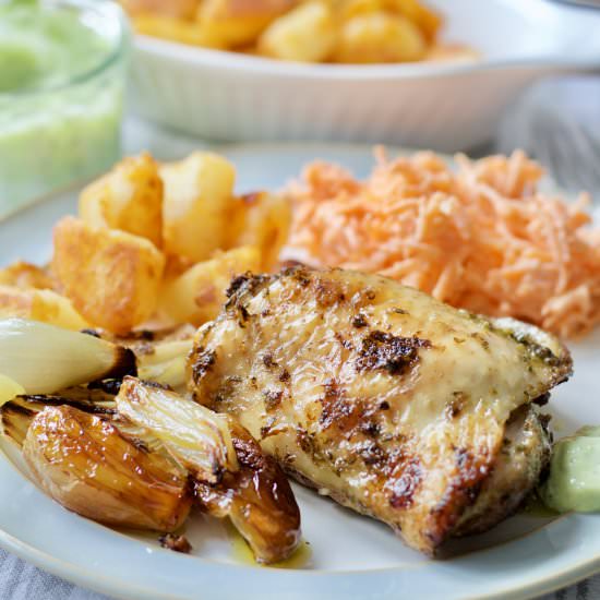Roast Chicken With Wild GarlicPesto - Recipe photo by joskitchenlarder