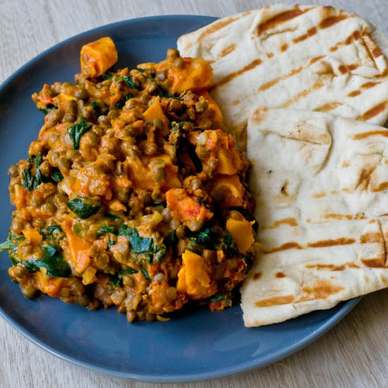 Indian sweet potato curry - Recipe photo by Uit de pan van San