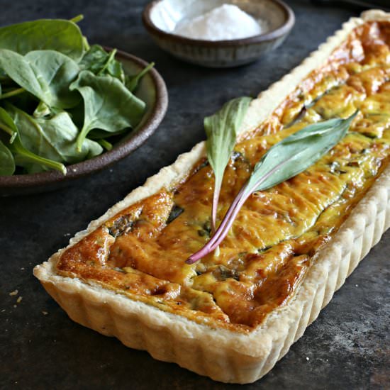 Ramp and Gruyere Cheese Tart - Recipe photo by Hungry Couple