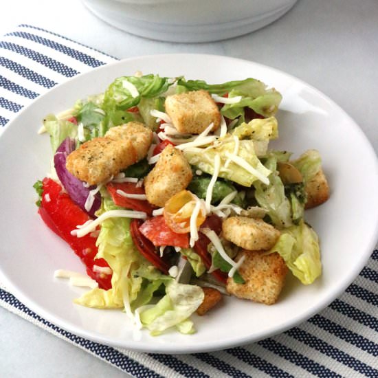 Easy Pepperoni Pizza Salad - Recipe photo by SheSaved