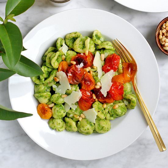 Orecchiette with Arugula Pesto - Recipe photo by twoofakindcooks