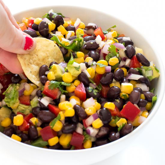 Avocado Corn Black Bean Salsa - Recipe photo by ChefSavvy