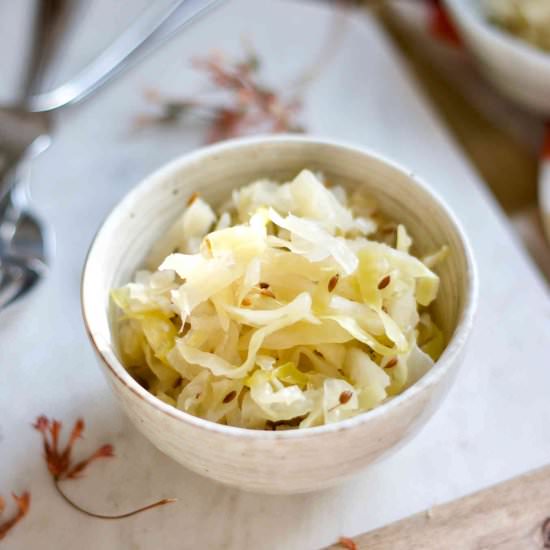 Fermented Sauerkraut with Caraway - Recipe photo by YangsNourishingKitchen