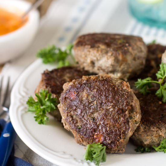 Gluten-Free Beef and Feta Rissoles - Recipe photo by allthatsjas