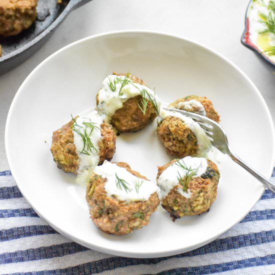 Chicken Meatballs with Yogurt Sauce - Recipe photo by TurksWhoEat