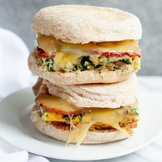Meal Prep Breakfast Sandwiches - Recipe photo by wholefully