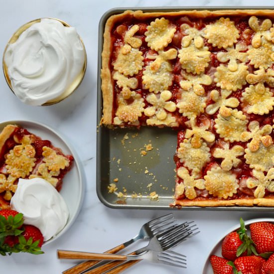 Simple Strawberry Slab Pie - Recipe photo by justataste