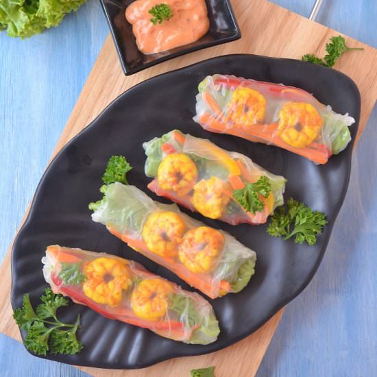 Shrimp Rice Paper Rolls - Recipe photo by rakshaskitchen