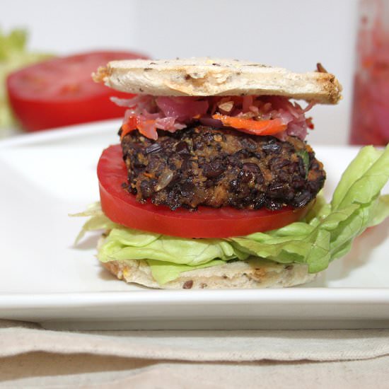 Black Rice Sweet Potato Burger - Recipe photo by fresh is real