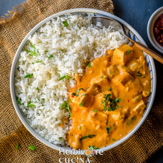 Instant Pot Peanut Tofu Curry Rice - Recipe photo by Herbivore Cucina