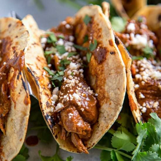 Instant Pot Chicken Mole Tacos - Recipe photo by keviniscooking