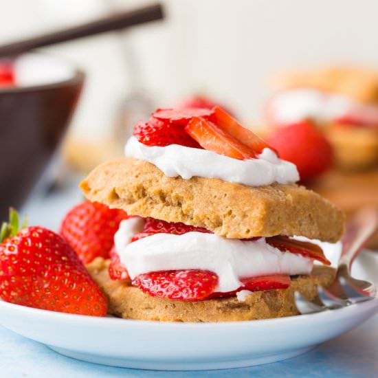 GF Vegan Strawberry Shortcakes - Recipe photo by asaucykitchen