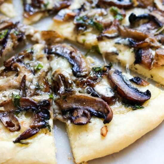 Taleggio Mushroom Fresh Herb Pizza - Recipe photo by sugarlovespices