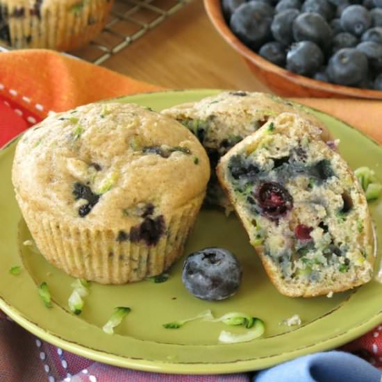 Zucchini Blueberry Muffins - Recipe photo by DinnerMom