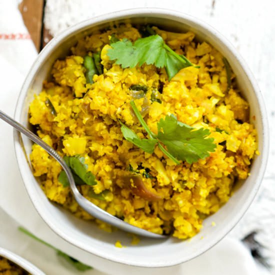 Turmeric Cauliflower Rice - Recipe photo by rootsandradishes