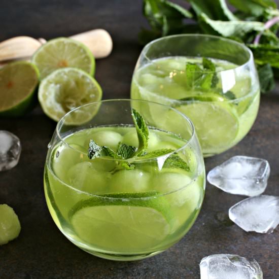 Honeydew Melon Mojitos - Recipe photo by Hungry Couple