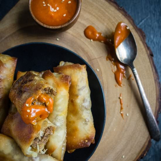 Baked Korean Beef Egg Rolls - Recipe photo by Went Here 8 This