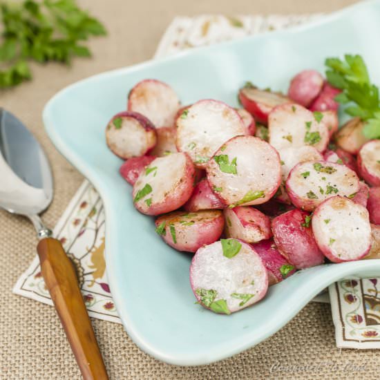 Panfried Butter Radishes - Recipe photo by Compelled To Cook
