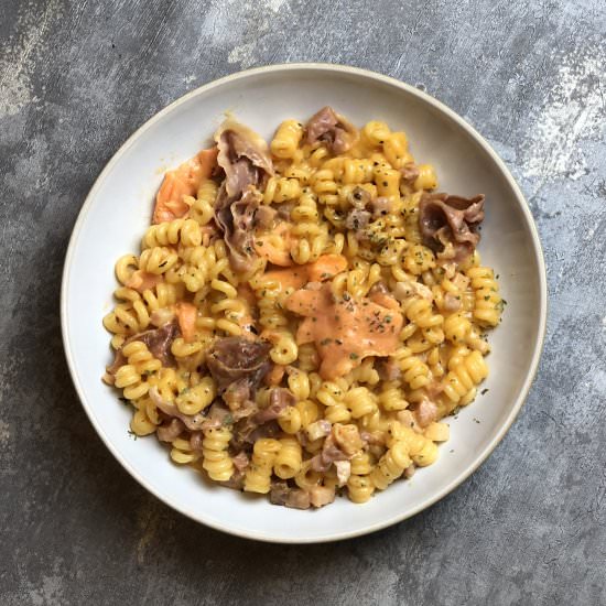 Rainbow Trout & Cured Meats Pasta - Recipe photo by NatesFood