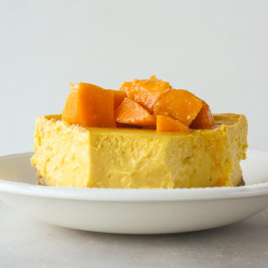 Baked Mango Cheesecake - Recipe photo by The Desserted Girl
